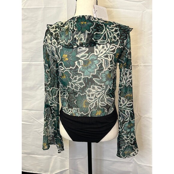 Nwt small emerald floral long sleeve bodysuit - Picture 4 of 4